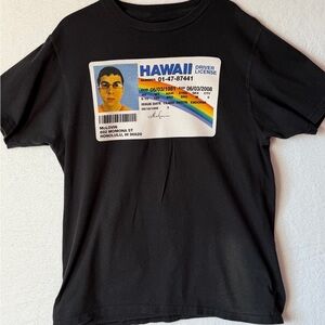 Superbad Hawaii License Black Graphic Tee Size M Retro Y2K